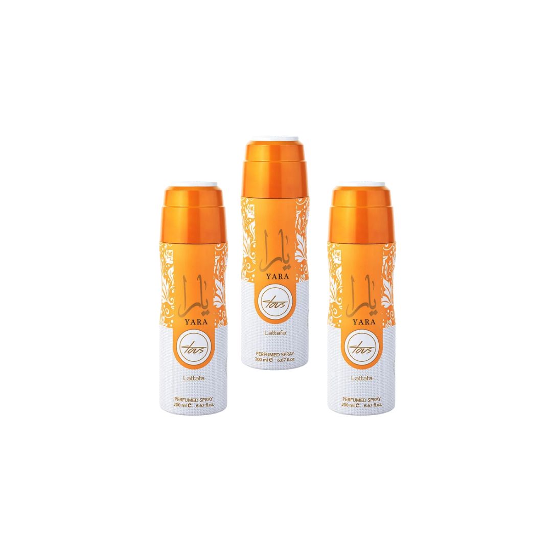 Yara Tous Body Spray 3 Pack Bundle – 200 ml Each | Lattafa