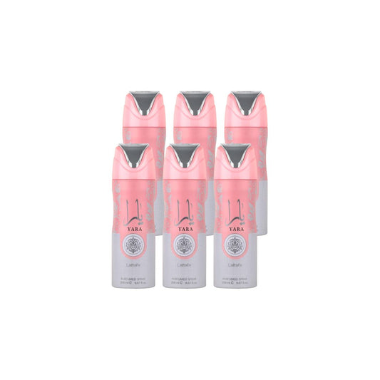 Yara Body Spray 6 Pack Bundle – 200 ml Each | Lattafa