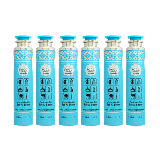 Fogg Bab Al Shams Air Freshener 300ml 6-Piece Set | Long Lasting Room Spray Bundle | Oriental Woody Floral Home Fragrance Pack