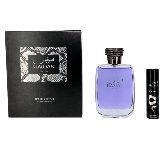 Rasasi Hawas for Him 2 Piece Gift Set | Eau de Parfum & Fragrance Companion Set for Men | Long Lasting Aquatic Fresh Designer Inspired Scent Gift Box