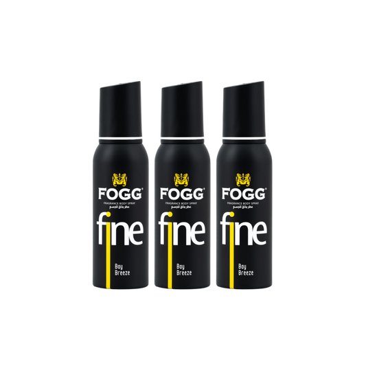 Fogg Fine Bay Breeze Body Spray 3PC Set | Long Lasting Fresh Aquatic Men’s Fragrance Mist | Deodorant Spray Pack