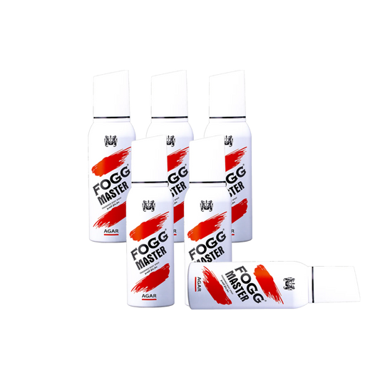 Fog Master Agar Body Spray 6PC Set | Long Lasting Woody Agar Fragrance Deodorant Spray Bundle Pack | Men’s Oriental Daily Use Mist (6 Pieces)