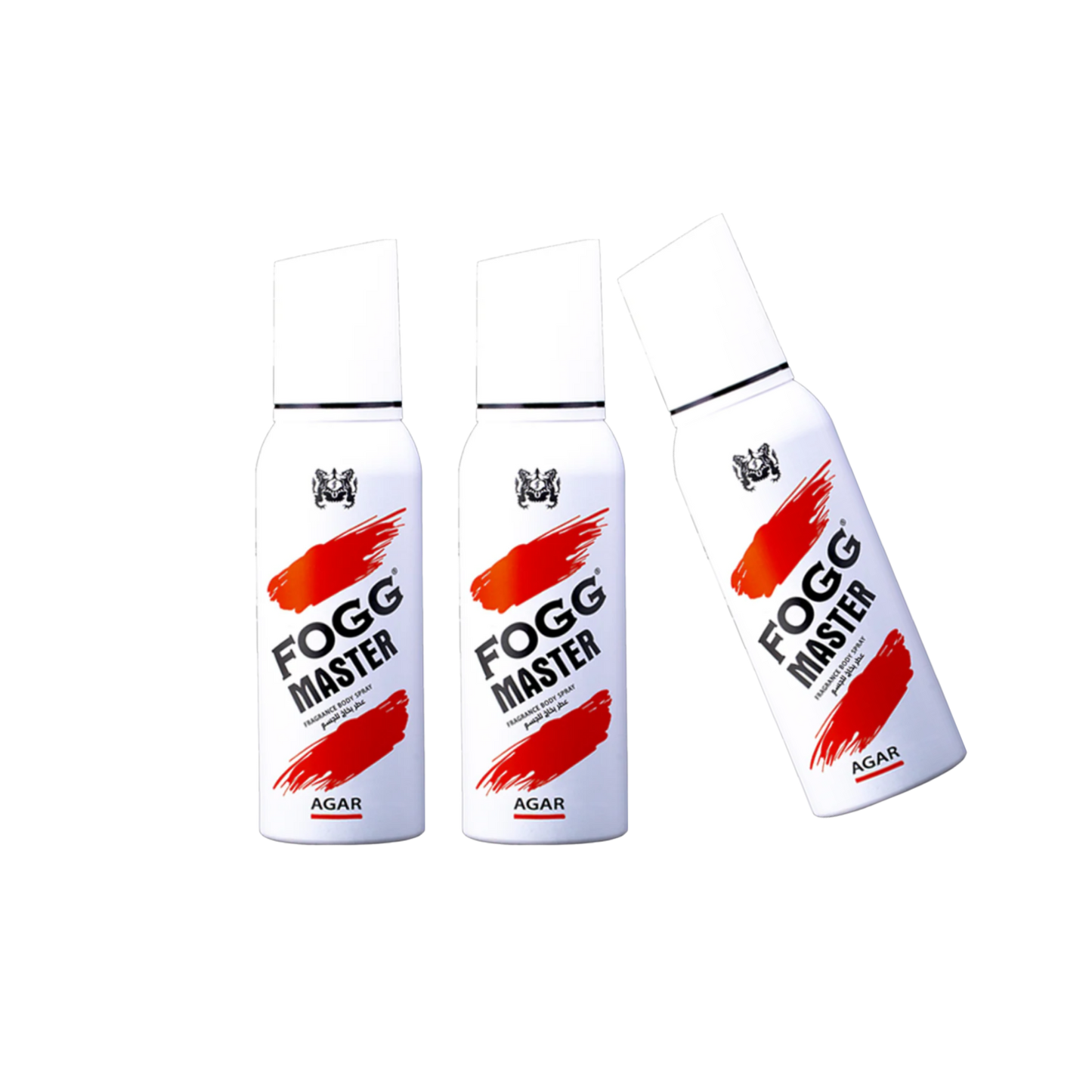 Fog Master Agar Body Spray 3PC Set | Long Lasting Woody Agar Fragrance Deodorant Spray Bundle | Men’s Oriental Daily Use Mist Pack