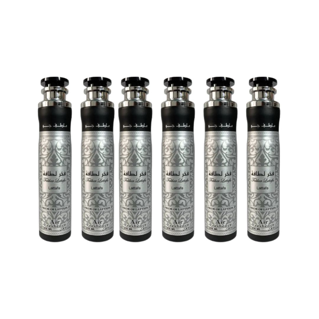 Fakhar Lattafa Air Freshener 6 Pack Bundle – Home & Car Fragrance Spray | 10.1 oz / 300 ml Each | Lattafa