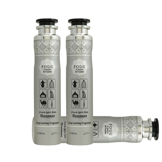 Fogg Shasmeen Air Freshener 300ml 3-Piece Set | Long Lasting Room Spray Bundle | Floral Woody Oriental Home Fragrance Pack