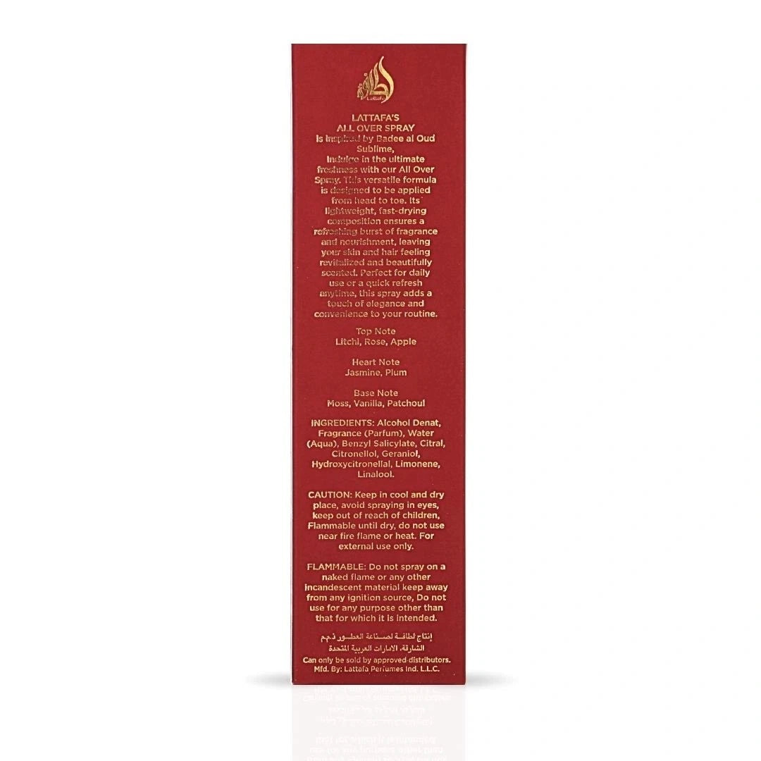 Badee Al Oud Sublime All Over Spray 5.07 oz by Lattafa