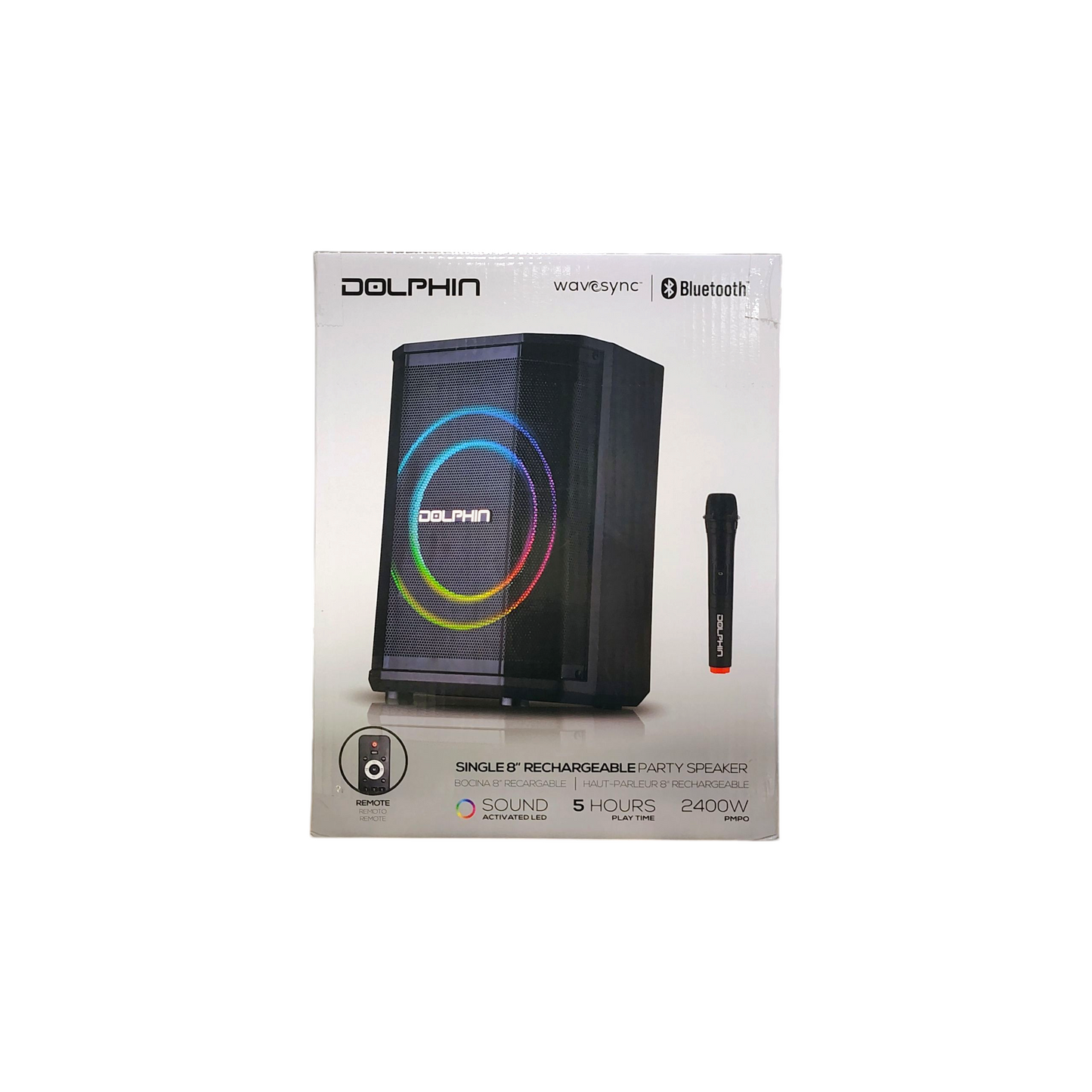 Dolphin 8" Heavy-Duty Handy Party Speaker with Wireless Microphone & Remote Control