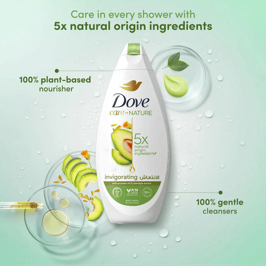 Dove Care by Nature Invigorating Body Wash with 5x Natural Origin Ingredients 13.52 fl. oz
