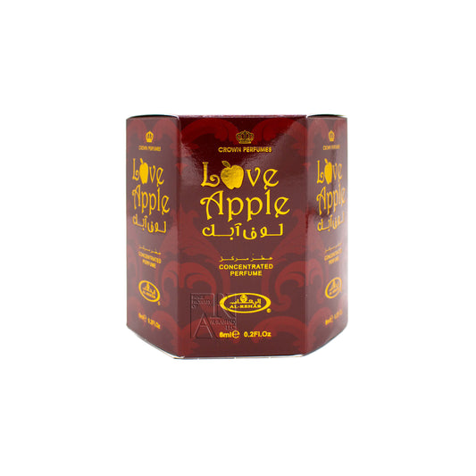 Al Rehab Love Apple Roll-On Perfume Oil 6ml x 6 Pack | Fruity Sweet Long Lasting Attar Unisex Arabic Non-Alcohol Fragrance Travel Size
