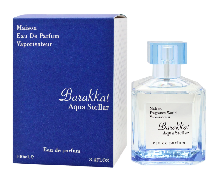 Barakkat Aqua Stellar Eau de Parfum – 100 ml / 3.4 fl oz by Fragrance World, For Unisex