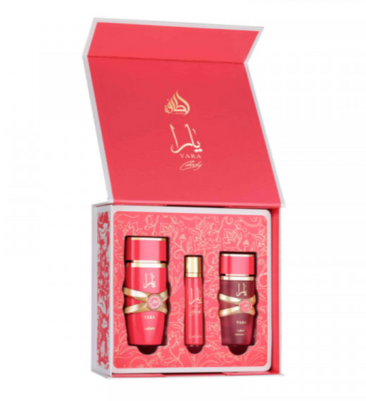 Lattafa Yara Candy 3pcs Gift Set – Women | 100 ml / 3.4 fl oz + Extras