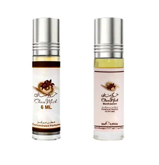 Choco Musk -Pack of 2 – 6 ml Roll-On Oil & Choco Musk Marshmallow 6 ml Roll-On Oil – Unisex Perfume Oils