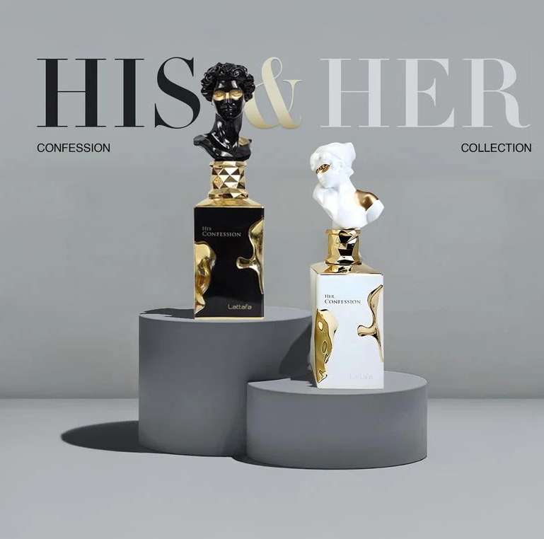 Lattafa His & Her Confession Eau de Parfum Combo – Unisex Duo | 3.4 oz / 100 ml Each | Unisex