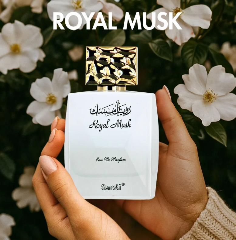 Surrati Royal Musk Eau de Parfum for Women 3.4 oz / 100ml – Clean Soft Musk Floral Arabian Perfume Spray Long Lasting