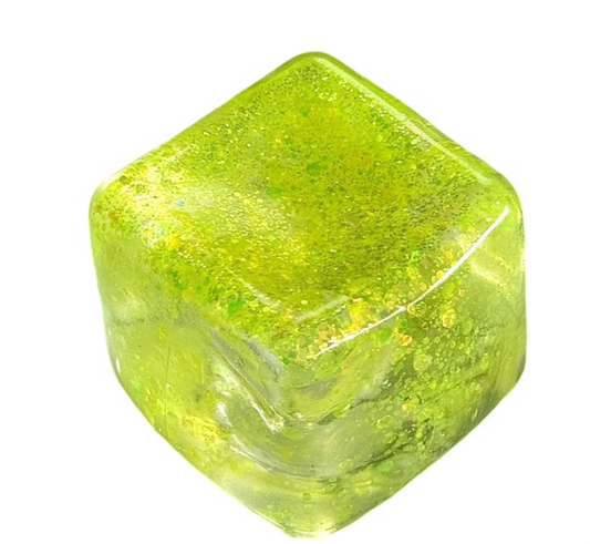 Glitter Nice Square Stress Cube Squishy Toy | Colorful Gel Ice Cube Stress Ball for Adults & Kids | Anxiety Relief Fidget Toy | Blue, Pink, Purple, Green