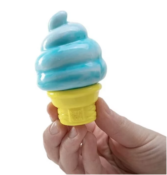 Ice Cream Cone Squishy Stress Relief Toy Sensory Fidget Squishy for Kids & Adults Soft Squeeze Anxiety Relief Random Color