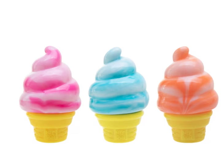 Ice Cream Cone Squishy Stress Relief Toy Sensory Fidget Squishy for Kids & Adults Soft Squeeze Anxiety Relief Random Color
