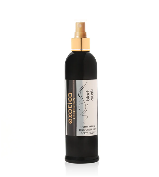 Exotica White Collection Body Deodorizer Spray 250ml | Fresh, Nightingale, Touch & Black Musk | Unisex Long Lasting Body Spray