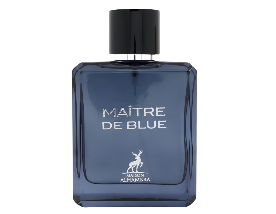 Maison Alhambra Maître de Blue Eau de Parfum 100ml (3.4 oz) | Fresh Aromatic Woody Men’s Fragrance | Long Lasting Perfume Spray