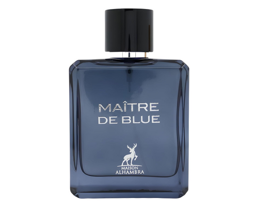 Maison Alhambra Maître de Blue Eau de Parfum 100ml (3.4 oz) | Fresh Aromatic Woody Men’s Fragrance | Long Lasting Perfume Spray