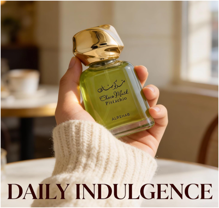 Al Rehab Choco Musk Pistachio Perfume | Sweet Gourmand Pistachio Chocolate Fragrance | Long Lasting Perfume