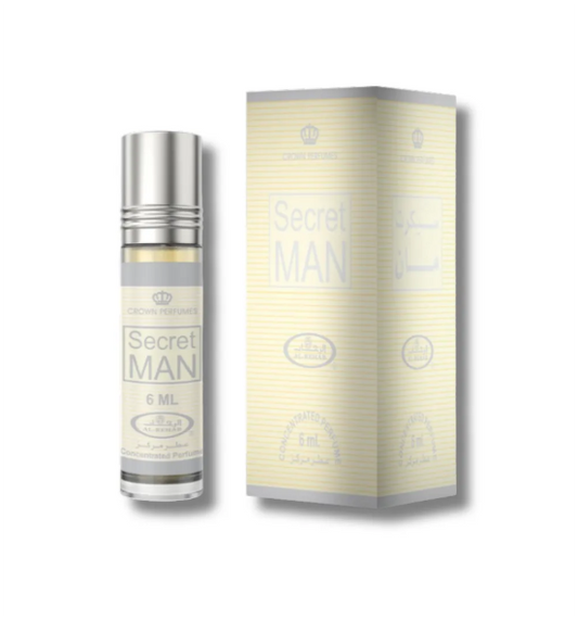 Al Rehab Secret Man Concentrated Perfume Oil 6ml x 6 Pack | Citrus Fruity Spicy Men's Fragrance | Long Lasting Roll-On Perfume Oil