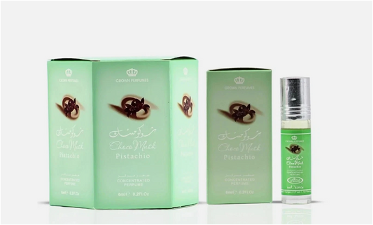 Al Rehab Choco Musk Pistachio Concentrated Perfume Oil 6ml x 6 Pack | Pistachio, Cacao, Vanilla & Amber | Unisex Roll-On Fragrance