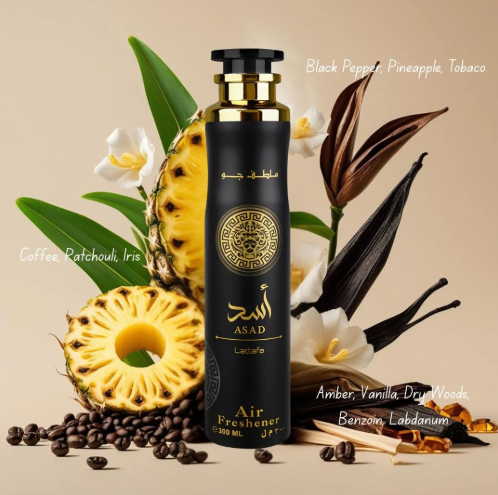 Asad Air Freshener 6 Pack Bundle – Home & Car Fragrance Spray | 10.1 oz / 300 ml Each | Lattafa