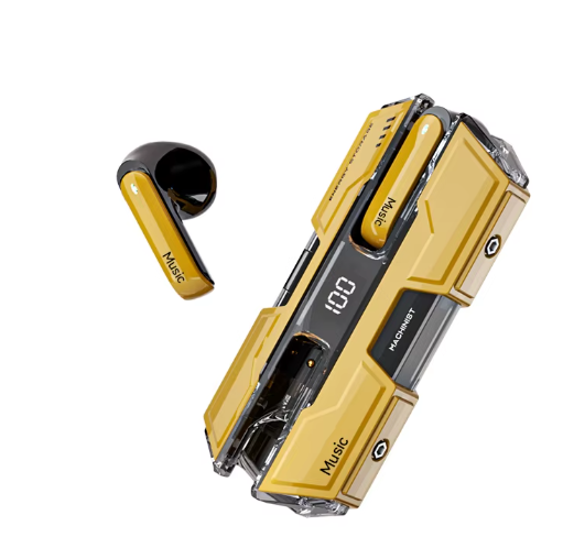 G20 Sports Wireless Earbuds – Low Delay Gaming TWS, LED Display Charging Case, HD Mic, In-Ear Headphones, Yellow