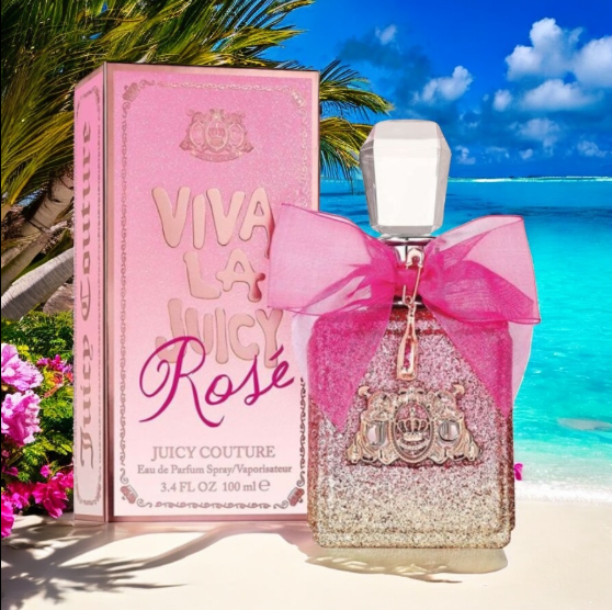Juicy Couture Viva La Juicy Rosé Eau de Parfum for Women 3.4 oz / 100ml – Sparkling Floral Fruity Perfume Spray