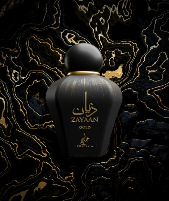 KHADLAJ Zayaan Gold Eau de Parfum Spray for Men 3.4 FL OZ (100ml) Long Lasting Spicy Woody Amber Fruity Luxury Arabic Perfume Bold Masculine Signature Fragrance