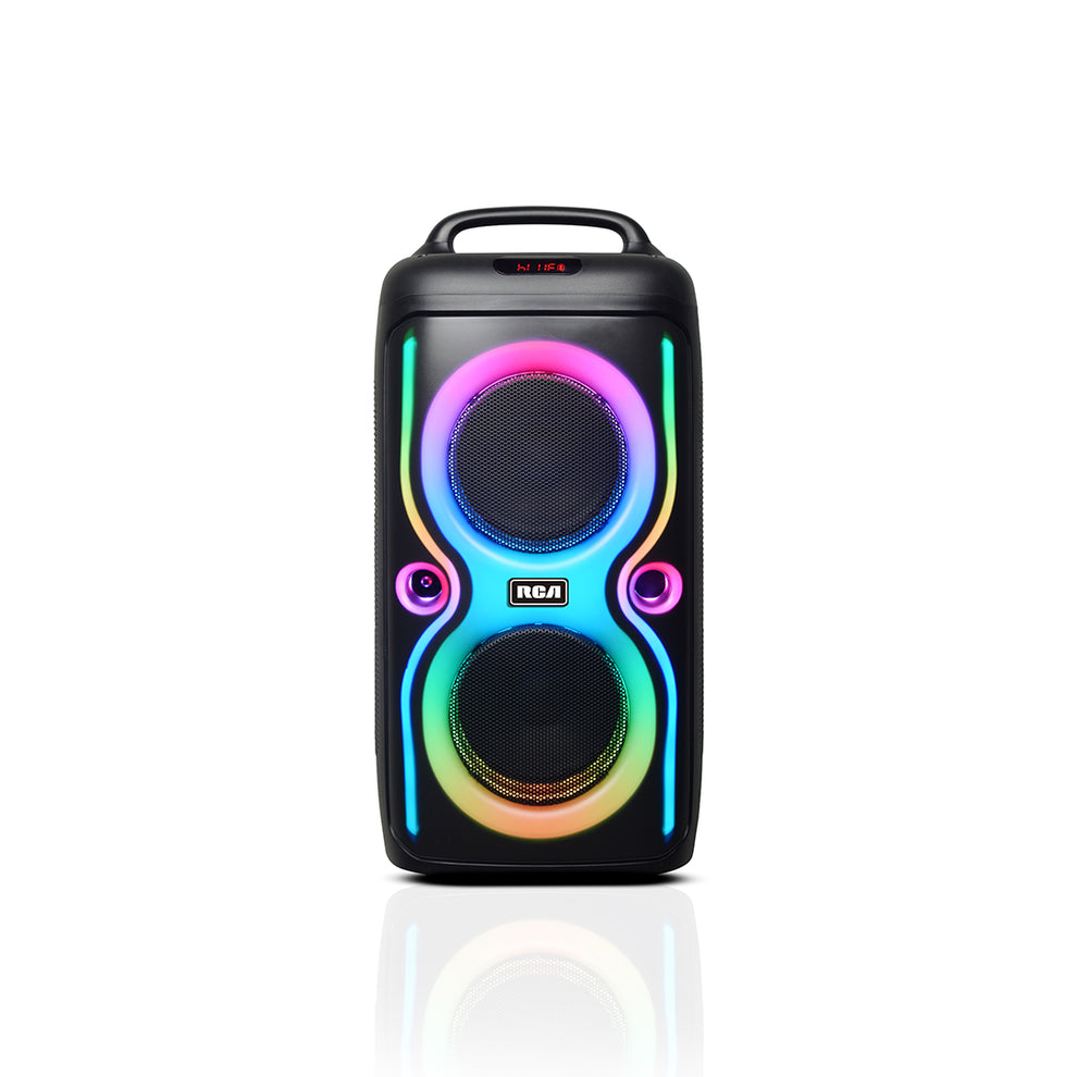 RCA 2x6.5" Dual Woofer Backpack Speaker with Wireless Mic & Remote