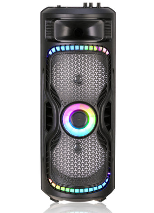 TopTech Dual 8" Lightweight Bluetooth Party Speaker with Wireless Microphone & Remote