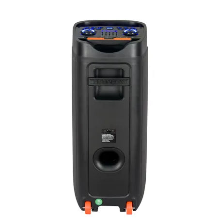 KOLAV Dual 6.5" Woofer Trolley Party Speaker with Dual Wireless Microphones & Remote