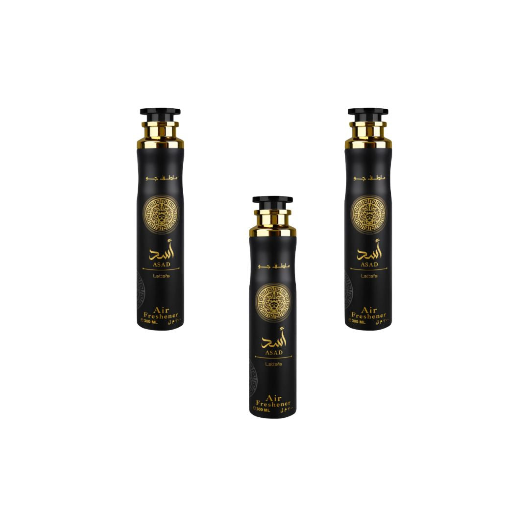 Asad Air Freshener 3 Pack Bundle – Home & Car Fragrance Spray | 10.1 oz / 300 ml Each | Lattafa
