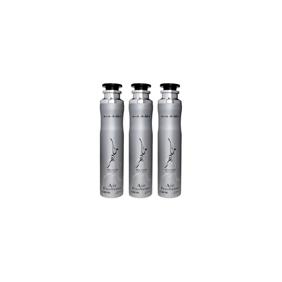 Maahir Legacy Air Freshener 6 Pack Bundle – Home & Car Fragrance Spray | 10.1 oz / 300 ml Each | Lattafa