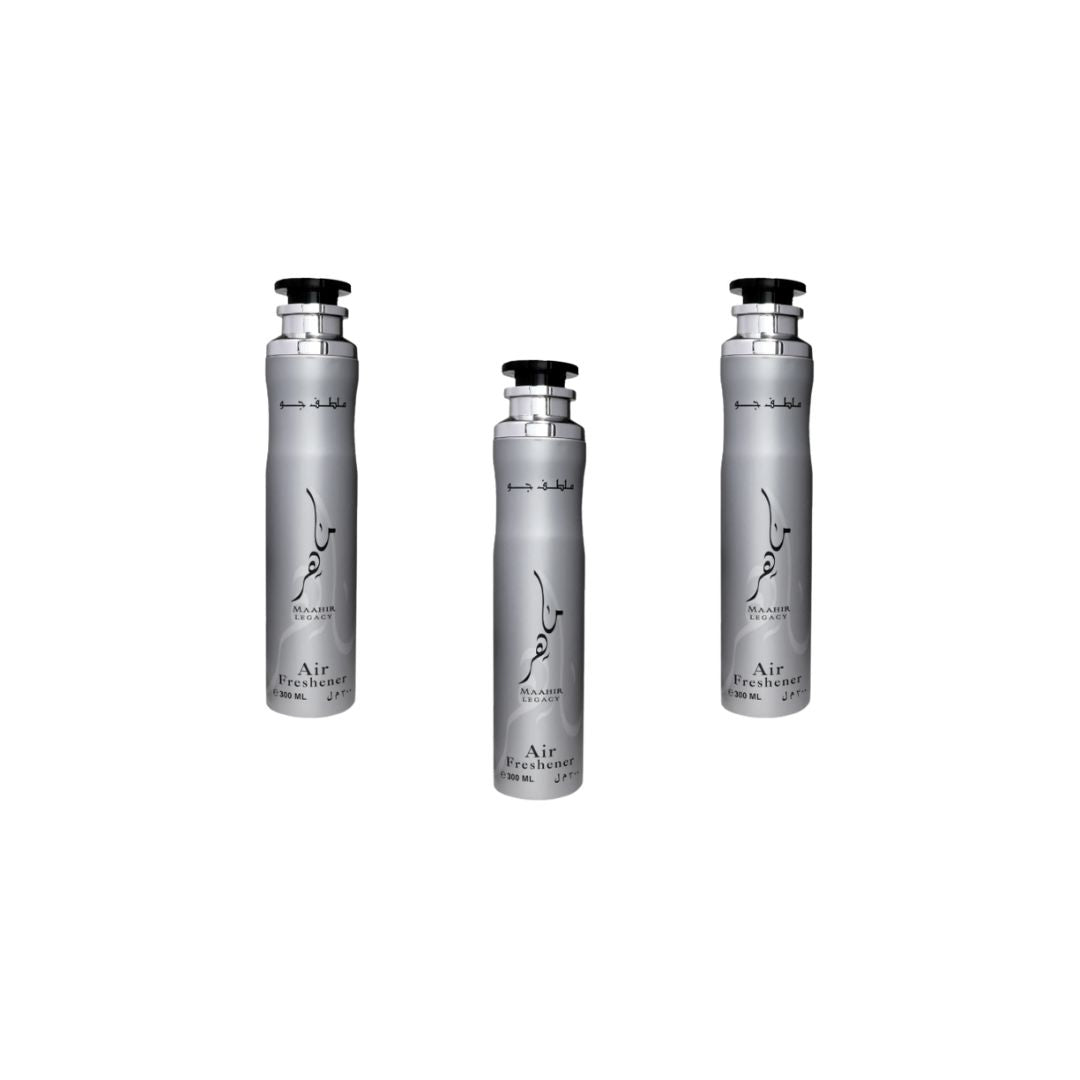 Maahir Legacy Air Freshener 6 Pack Bundle – Home & Car Fragrance Spray | 10.1 oz / 300 ml Each | Lattafa