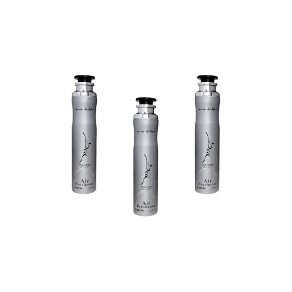 Maahir Legacy Air Freshener 3 Pack Bundle – Home & Car Fragrance Spray | 10.1 oz / 300 ml Each | Lattafa
