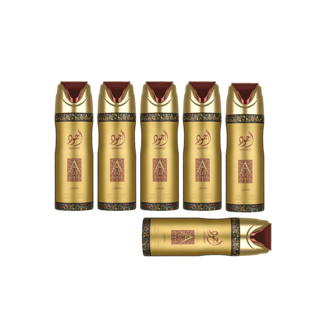 Ajwad Body Spray 6 Pack Bundle – 200 ml Each | Lattafa