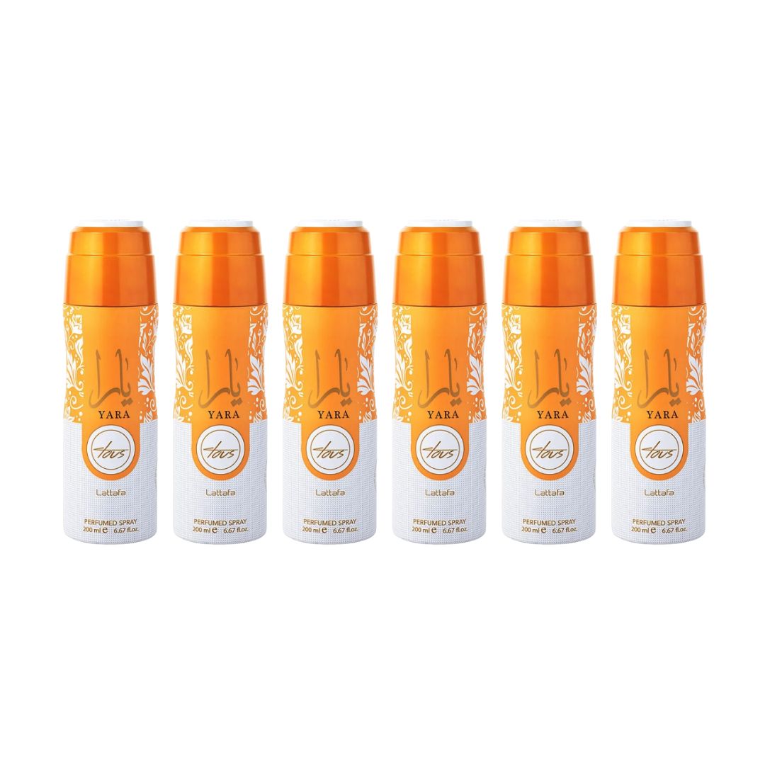 Yara Tous Body Spray 6 Pack Bundle – 200 ml Each | Lattafa