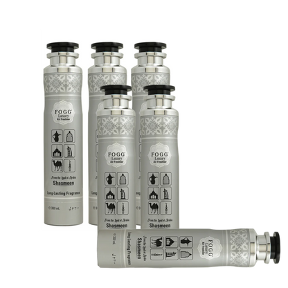 Fogg Shasmeen Air Freshener 300ml 6-Piece Set | Long Lasting Room Spray Bundle | Floral Woody Oriental Home Fragrance Pack