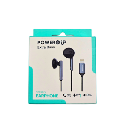 PowerUp Extra Bass Stereo Earphones 8-Pin | Wired In-Ear Headphones with Deep Bass Sound | Universal Clear Audio Earphones for Compatible Devices