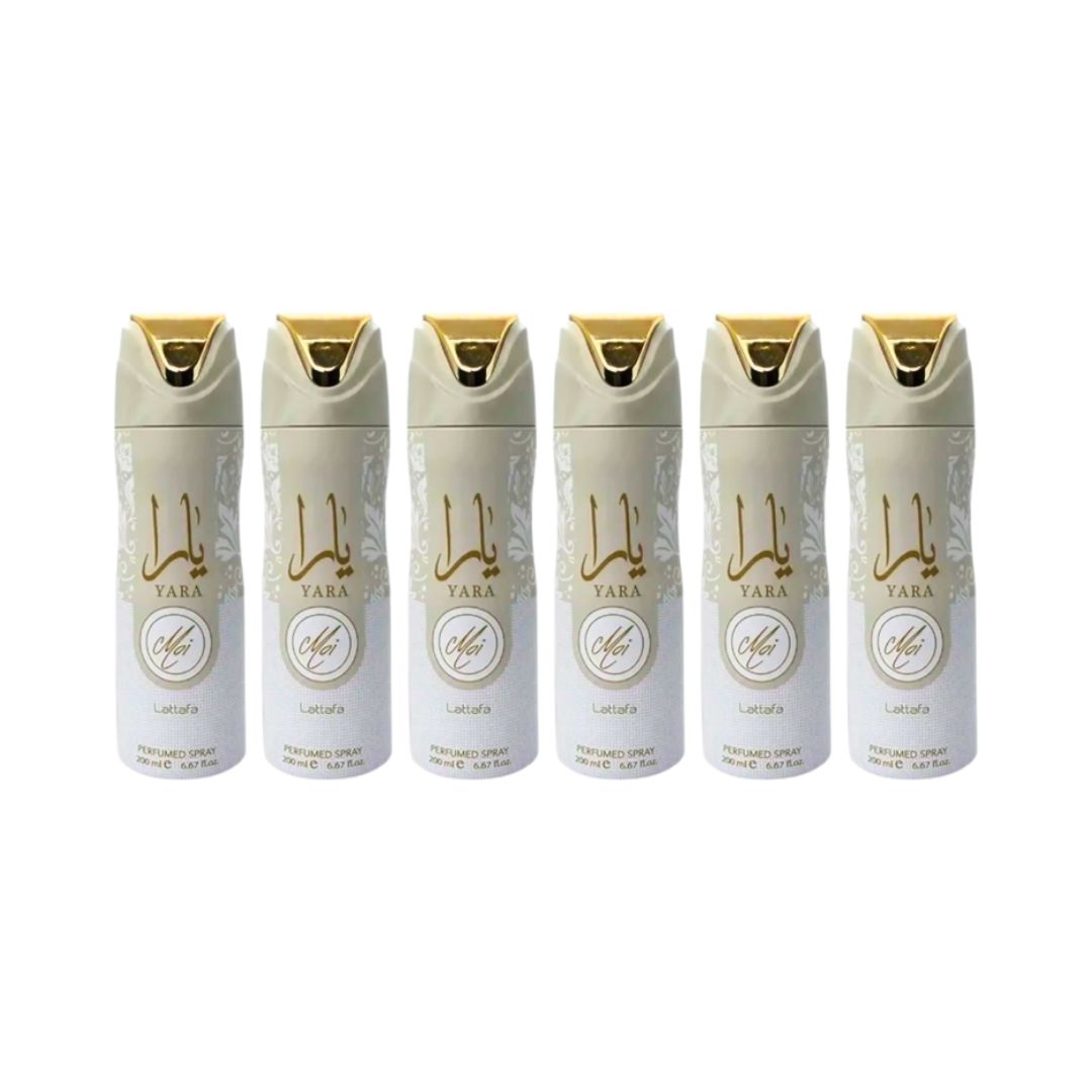 Yara Moi Body Spray 6 Pack Bundle – 200 ml Each | Lattafa
