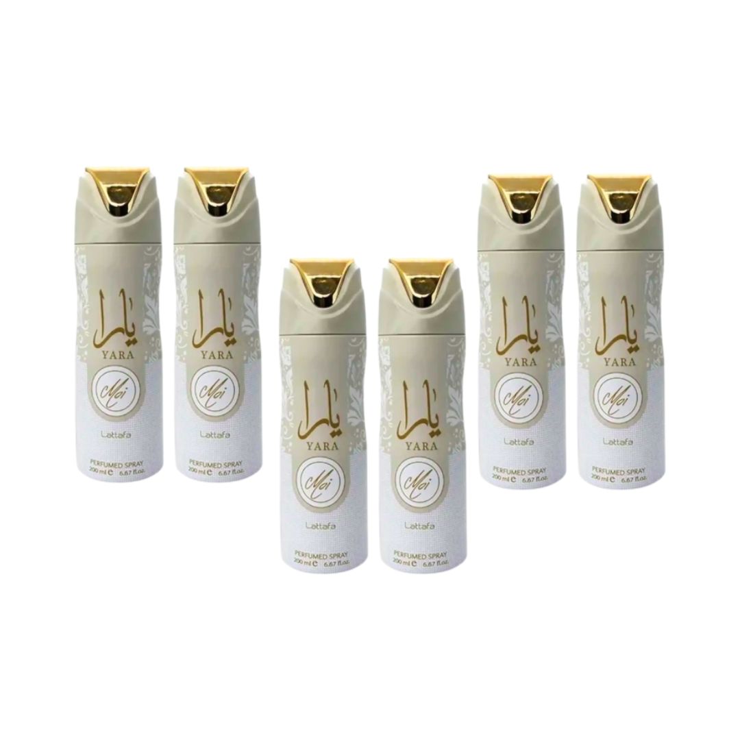 Yara Moi Body Spray 6 Pack Bundle – 200 ml Each | Lattafa