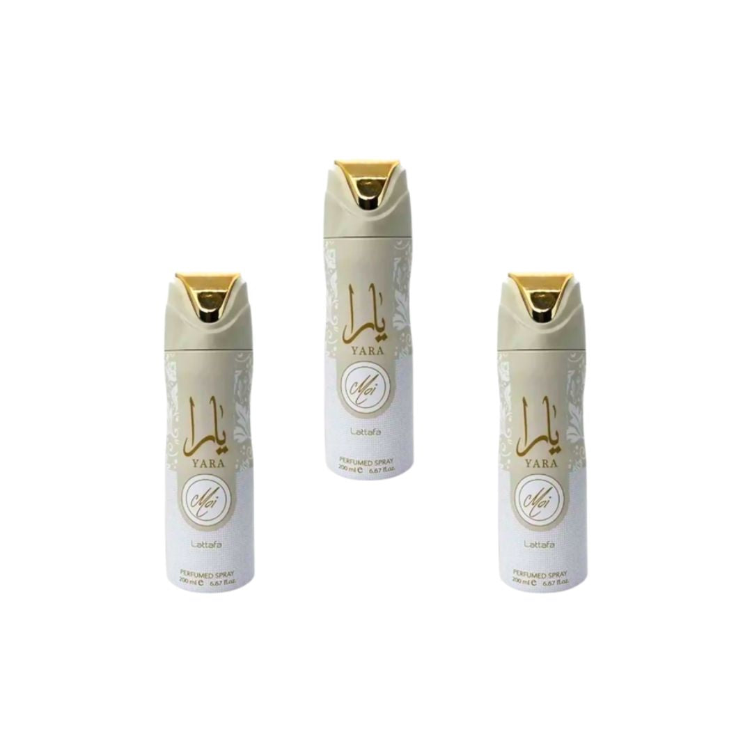 Yara Moi Body Spray 3 Pack Bundle – 200 ml Each | Lattafa