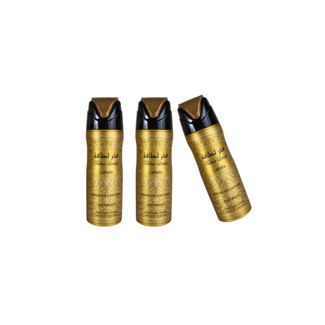Fakhar Extrait Body Spray 3 Pack Bundle – 200 ml Each | Lattafa