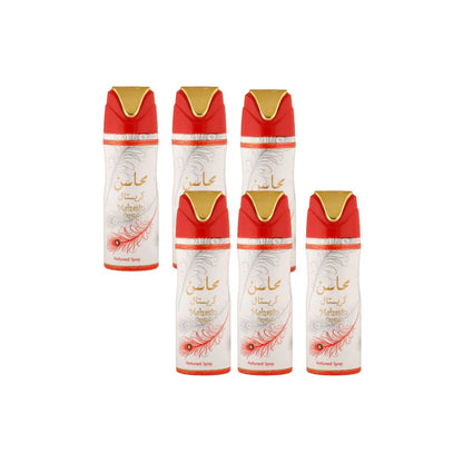 Mahasin Crystal Body Spray 6 Pack Bundle – 200 ml Each | Lattafa