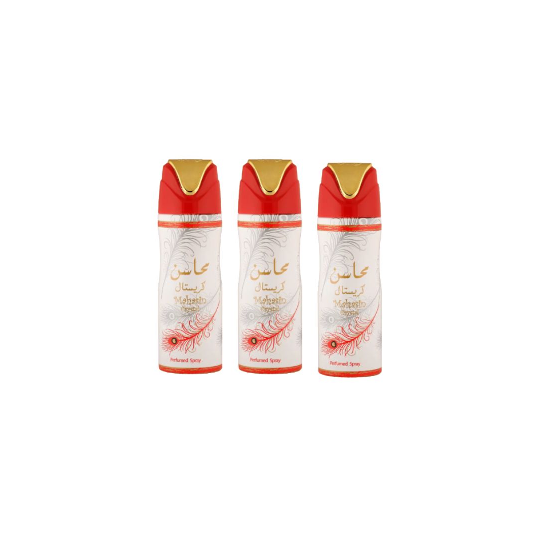 Mahasin Crystal Body Spray 6 Pack Bundle – 200 ml Each | Lattafa