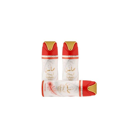 Mahasin Crystal Body Spray 3 Pack Bundle – 200 ml Each | Lattafa