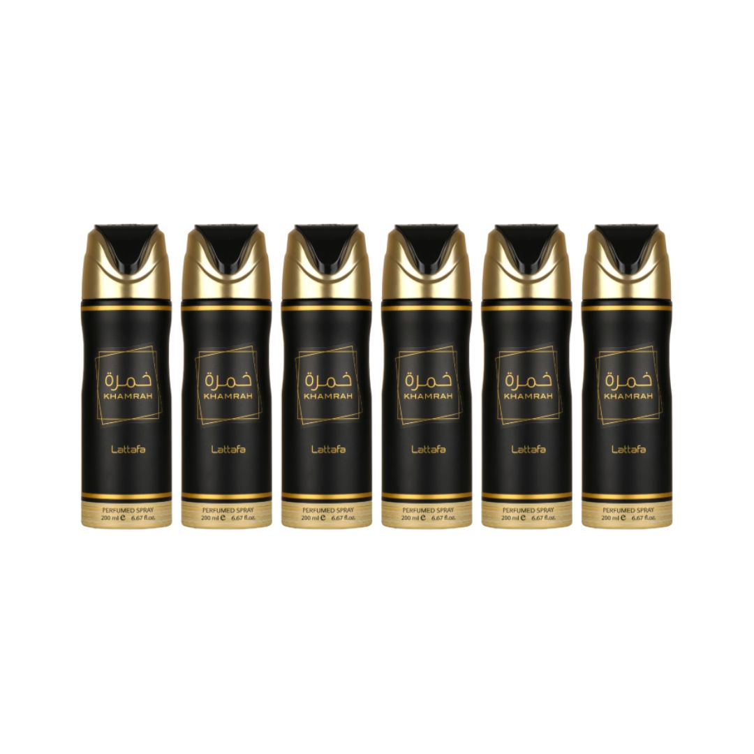 Khamrah Body Spray 6 Pack Bundle – 200 ml Each | Lattafa